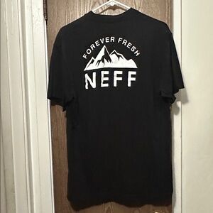 Neff - Black Tee with Mountain Graphic - Men’s T-Shirt - LARGE